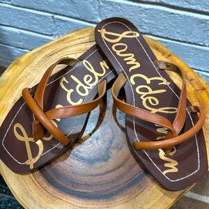 Sam Edelman abbey leather upper flip flop size 8.